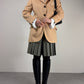 Blazer sartoriale in lana e cashmere con inserti in pelle scamosciata