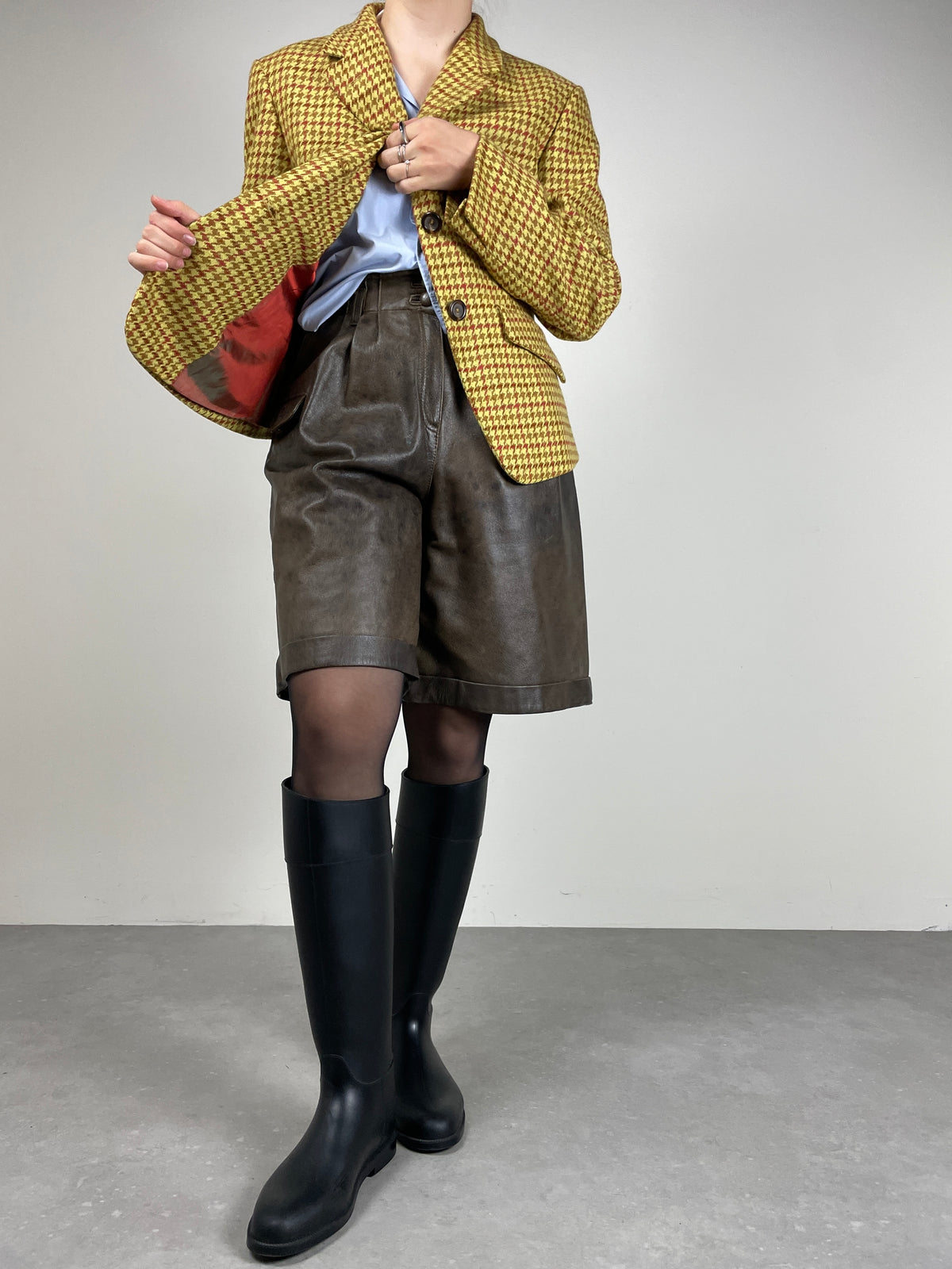 Bermuda vintage made in Italy in vera pelle marrone