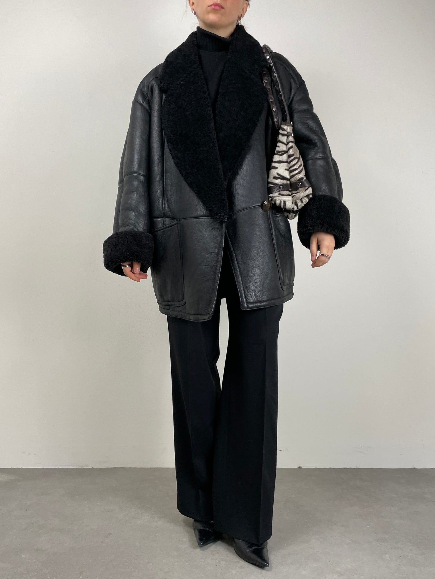 Shearling vintage nero