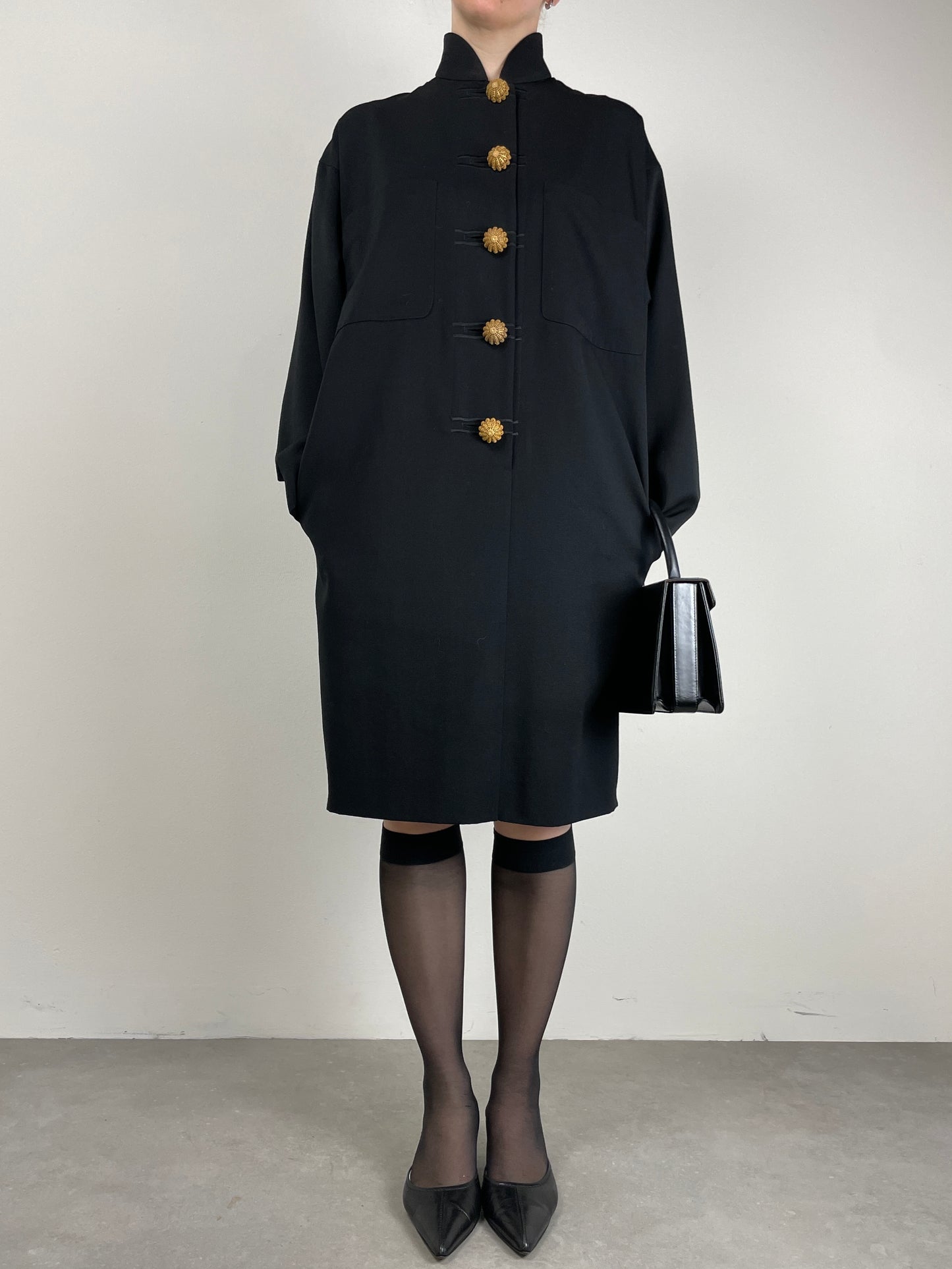 Abito vintage stile orientale, made in Italy, in pura lana vergine