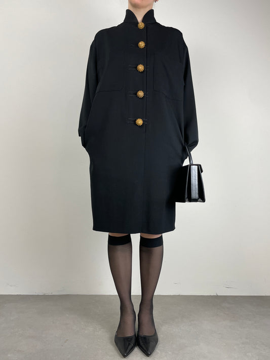 Abito vintage stile orientale, made in Italy, in pura lana vergine