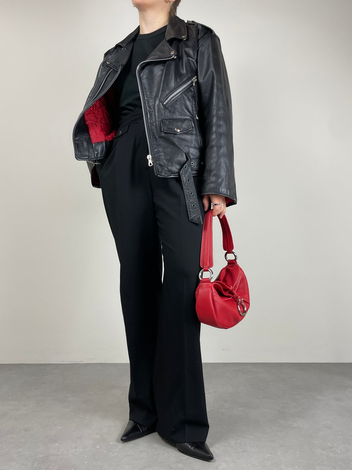 Chiodo vintage in vera pelle