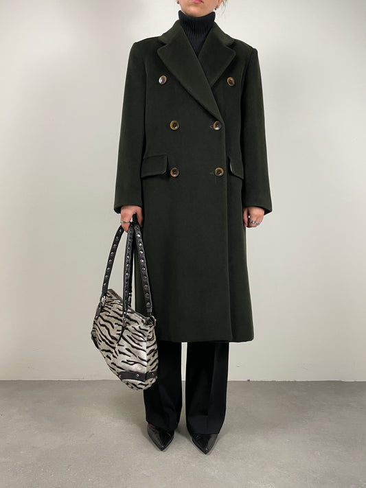 Cappotto vintage in lana verde