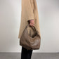 Borsa hobo in vera pelle color tortora