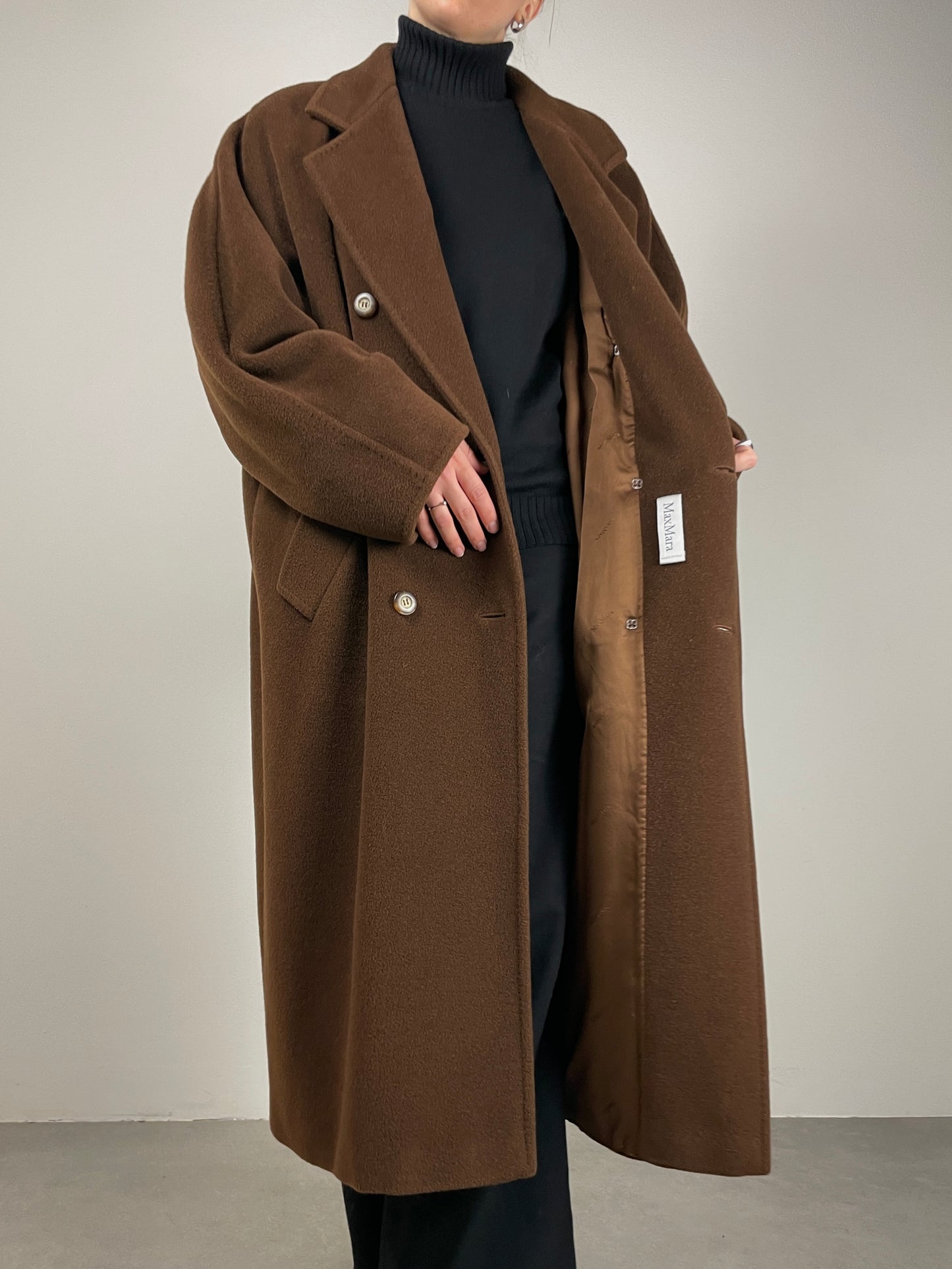 Max Mara 101801 cappotto color cioccolato