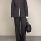 Completo vintage minimal in fresco di lana grigio salvia