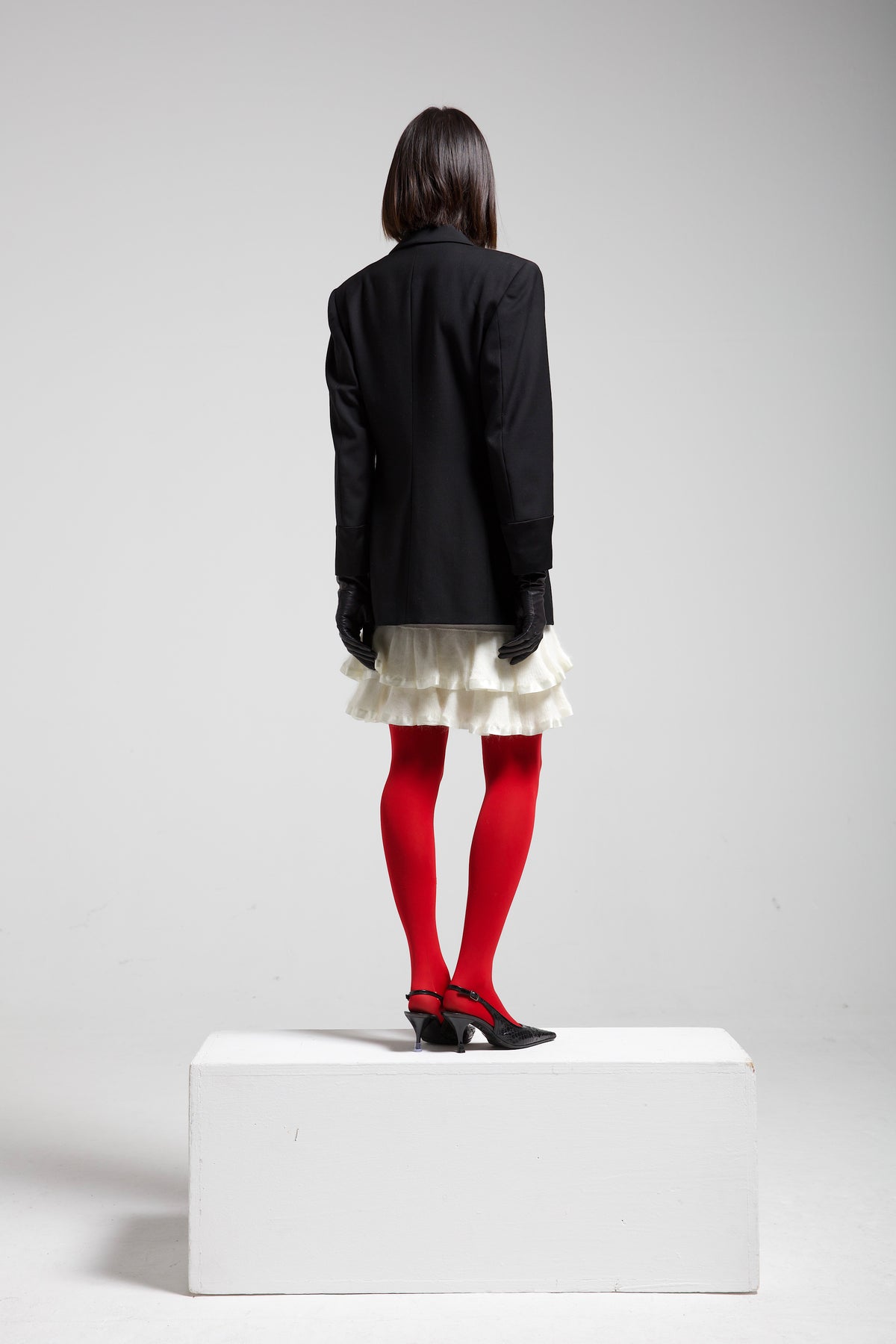 Blazer smoking nero in lana