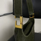 Vintage olive green ostrich leather bag