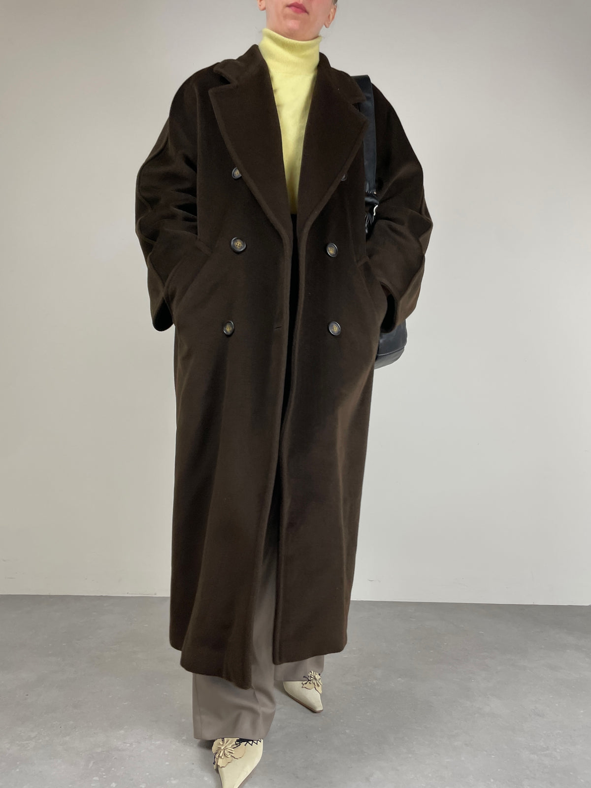 Max Mara 101801 cappotto vintage color cioccolato