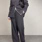 Completo vintage minimal in fresco di lana grigio salvia