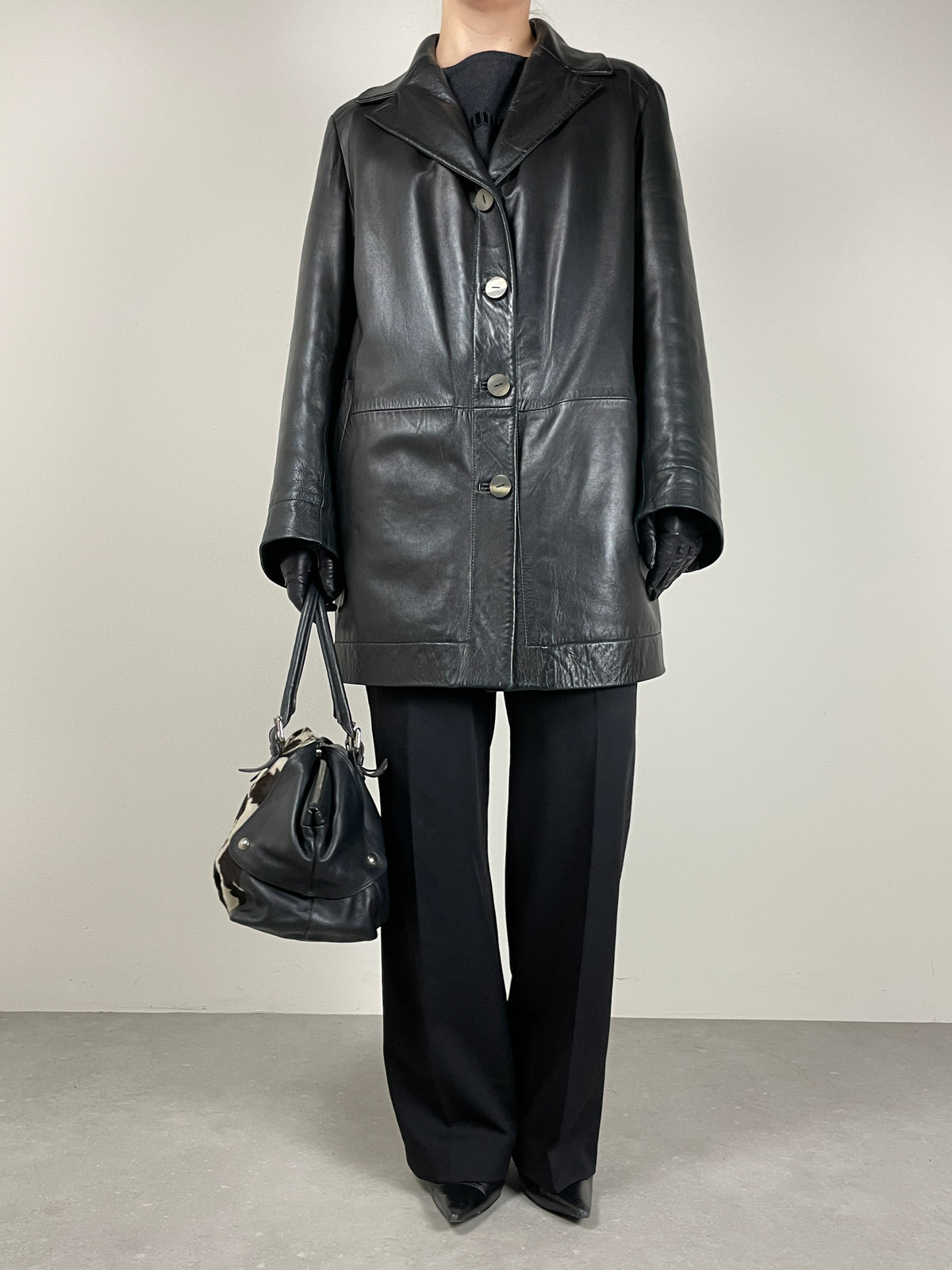 Giacca in morbida nappa nera made in Italy