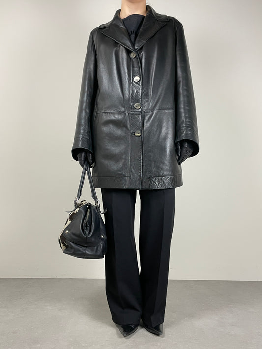 Giacca in morbida nappa nera made in Italy