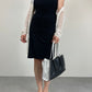 Shopper in vera pelle nera con inserti bianchi