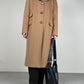 Cappotto in pura lana color cammello Made in Italy