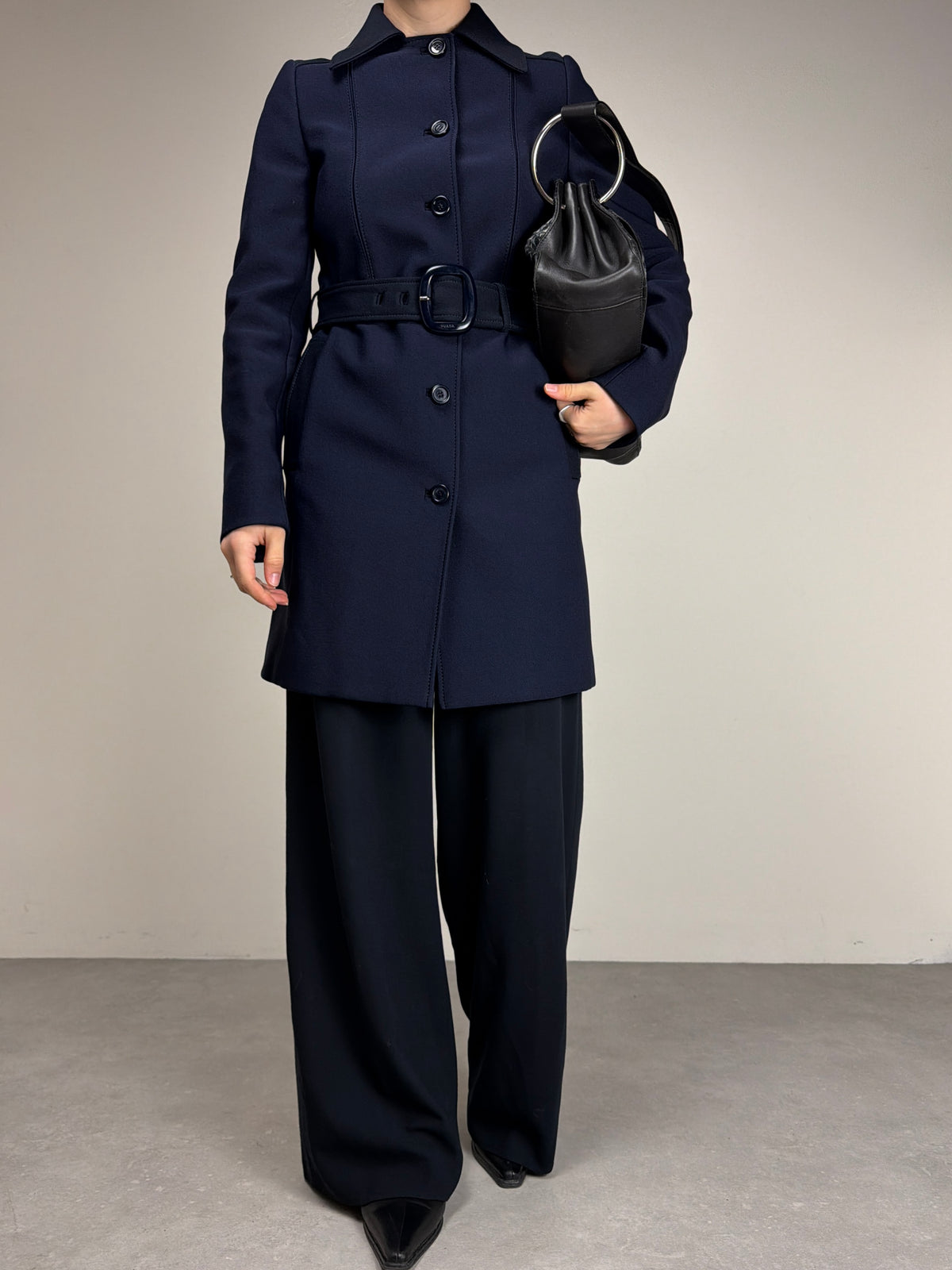 PRADA trench blu e nero