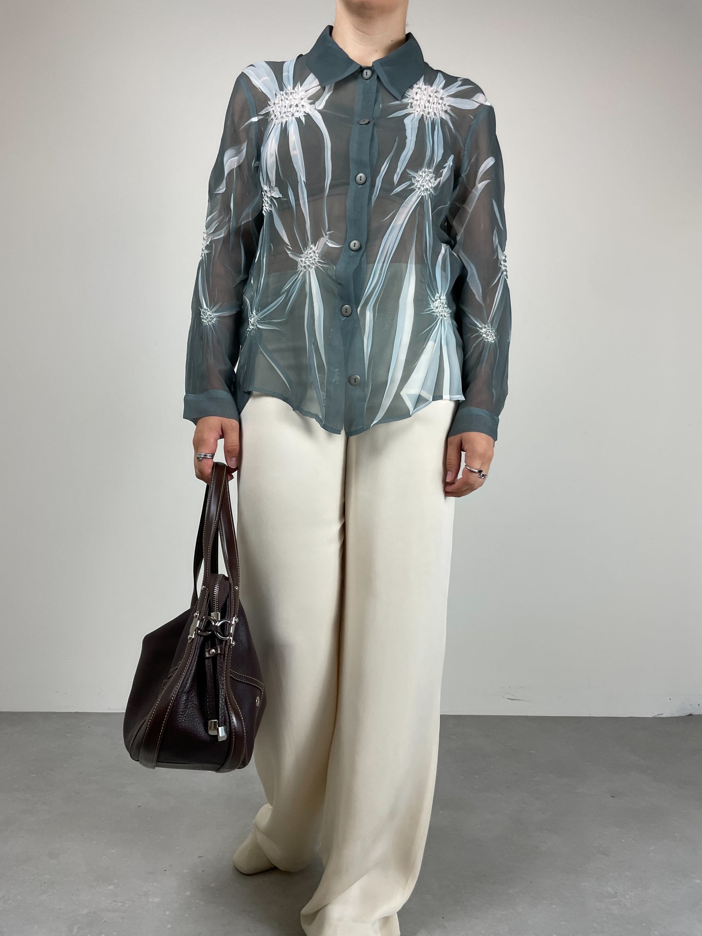 Camicia con motivi termopressati