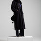 Cappotto a doppiopetto in lana blu