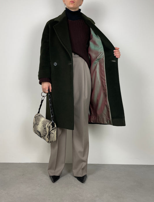 Green Piacenza wool coat