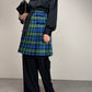 Gonna a pieghe in fantasia tartan con alamari