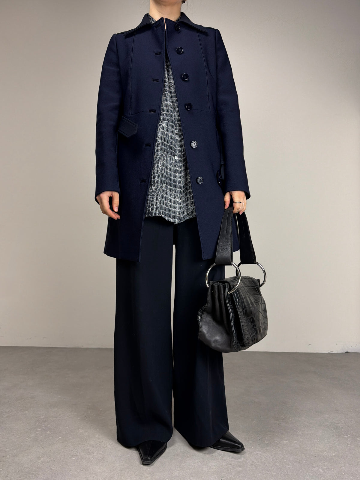 PRADA trench blu e nero