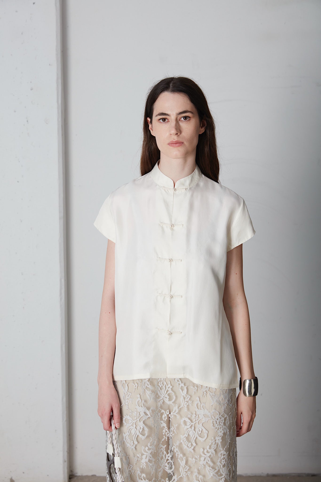 Blusa Ralph Lauren stile asiatico in pura seta