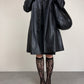 Trench vintage in vera pelle a doppiopetto