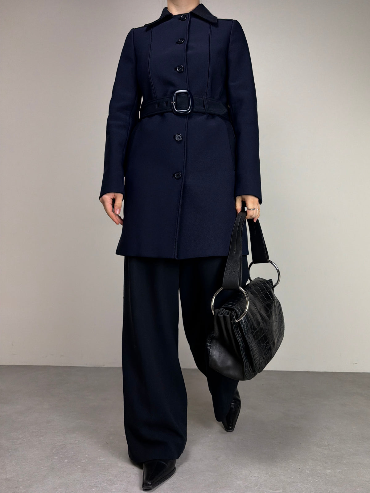 PRADA trench blu e nero