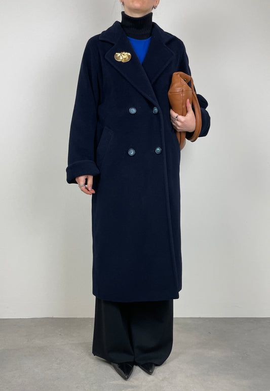 Blue 100% cashmere coat