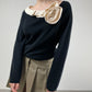 Valentino Cachemire Couture maglioncino in con fiore sullo scollo