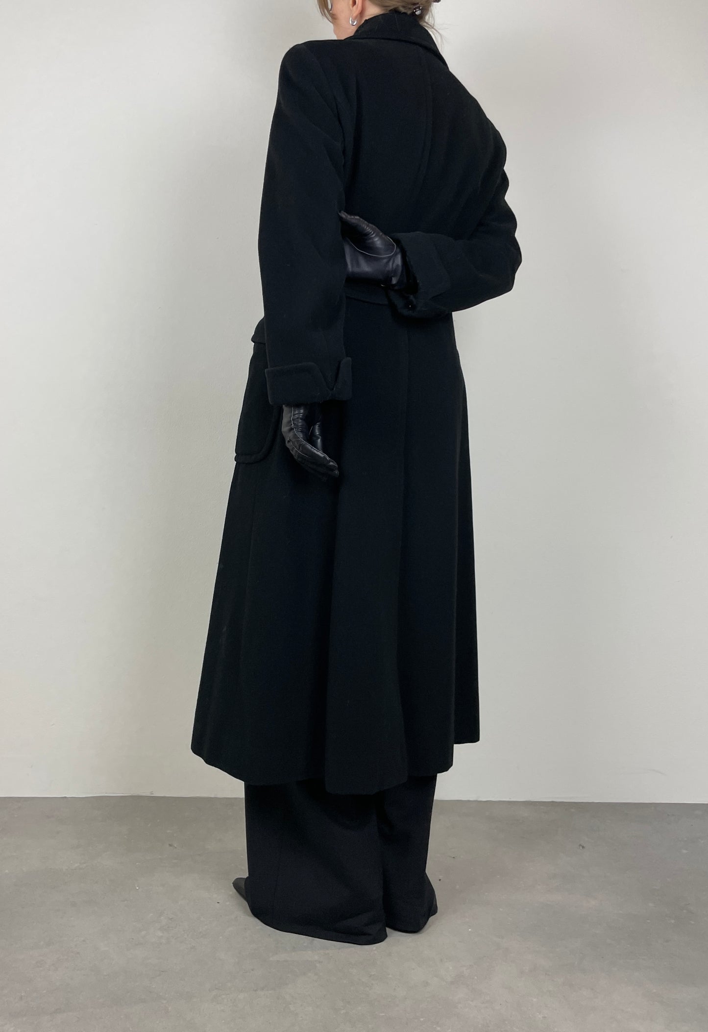 Long black wool coat