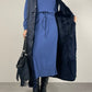 Trench vintage con gilet staccabile in vera pelliccia lapin