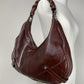 Hobo bag in vera pelle marrone