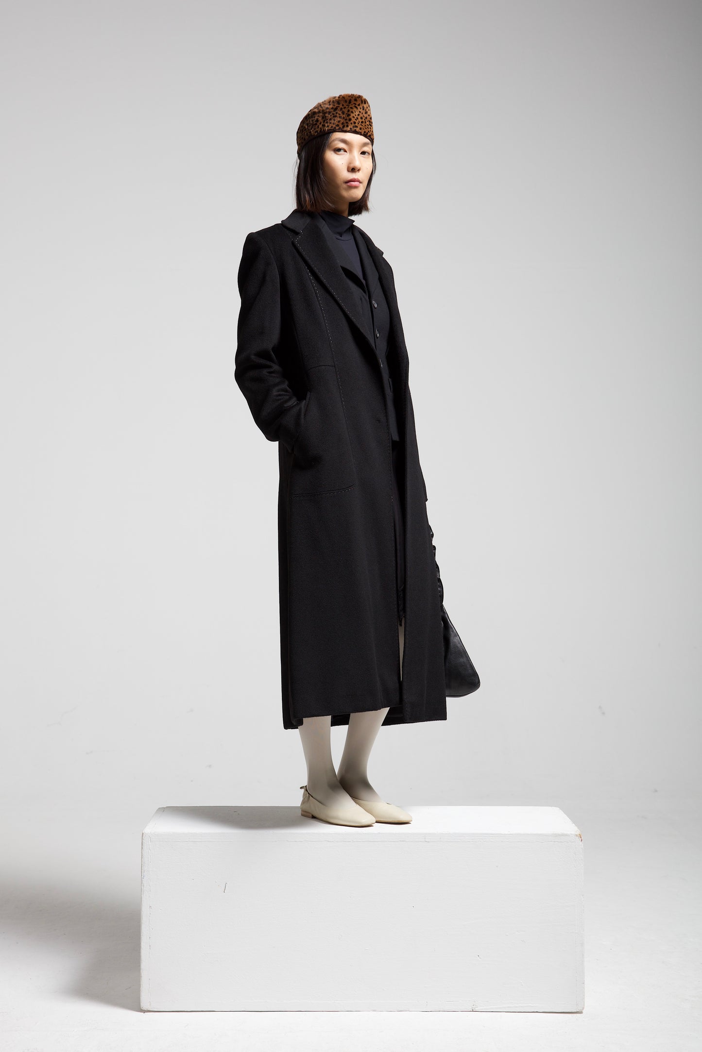 Cappotto in baby alpaca e lana superfine