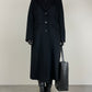 Cappotto nero in lana, angora e cashmere