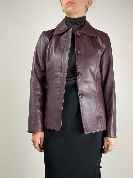 Giacca vera pelle bordeaux