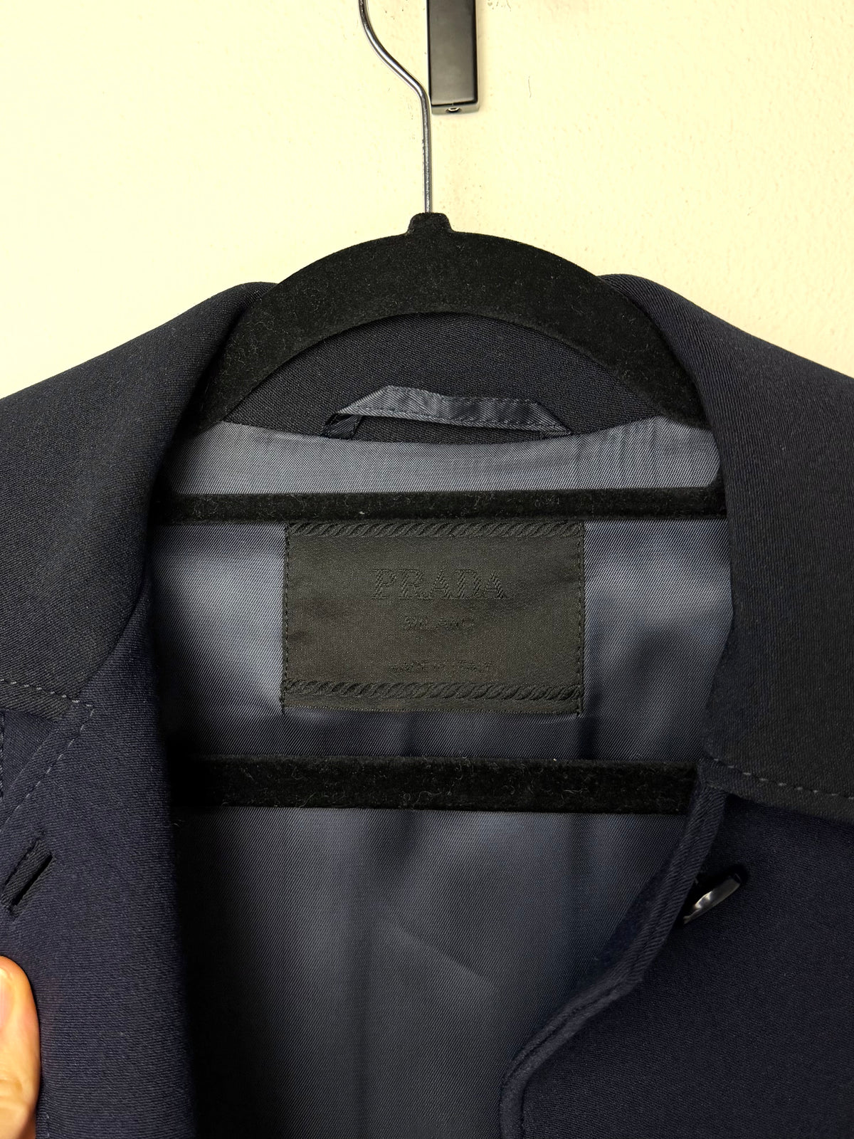 PRADA trench blu e nero