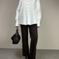 Camicia in cotone con colletto geometrico