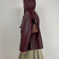 Giacca vintage in vera pelle bordeaux