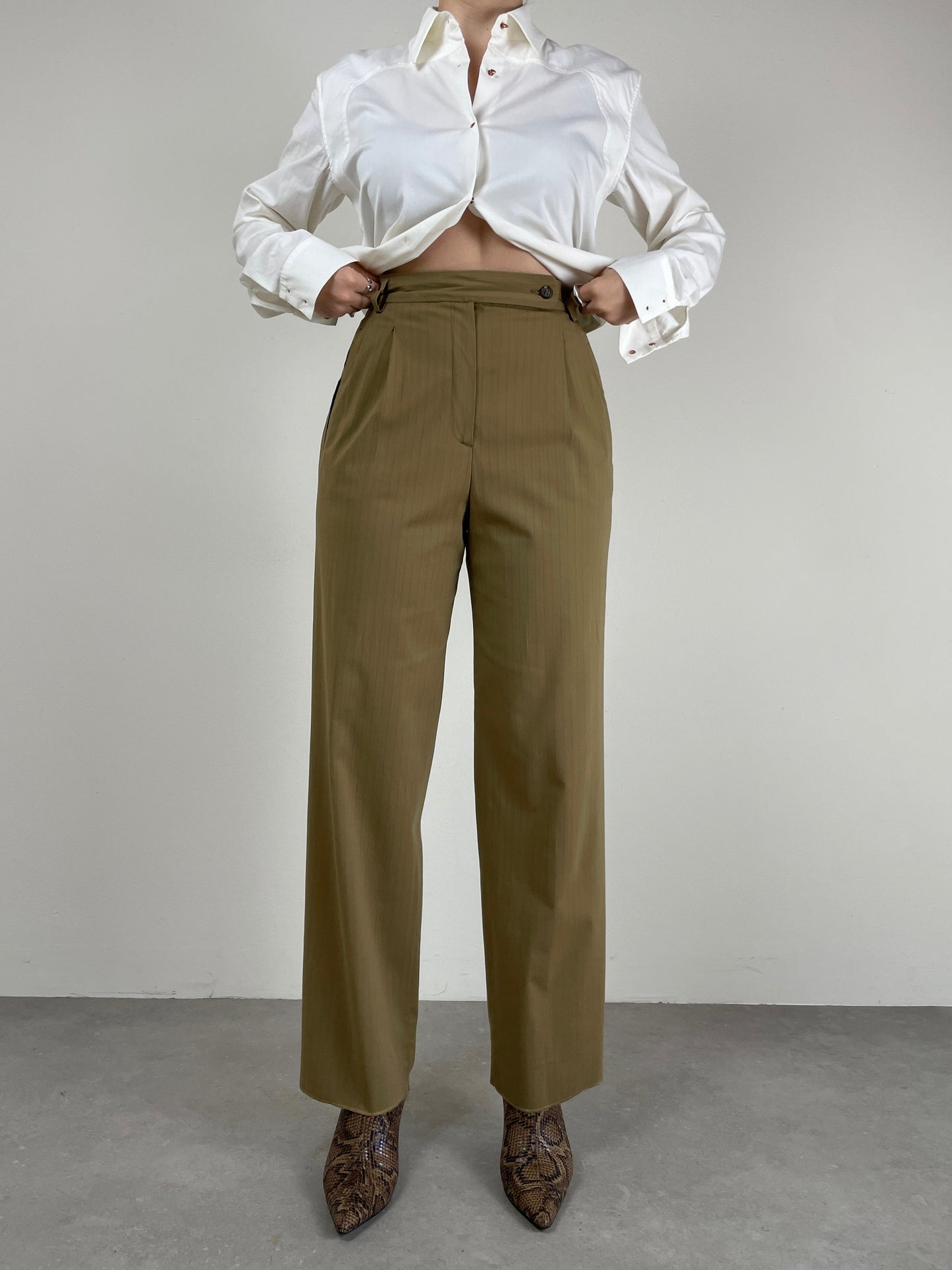 Completo vintage Made in Italy in misto lana gessato