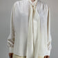 Camicia vintage in seta con collo lavallière