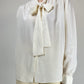 Camicia vintage in seta con collo lavallière