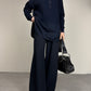 Polo camicia vintage made in Italy in lana blu
