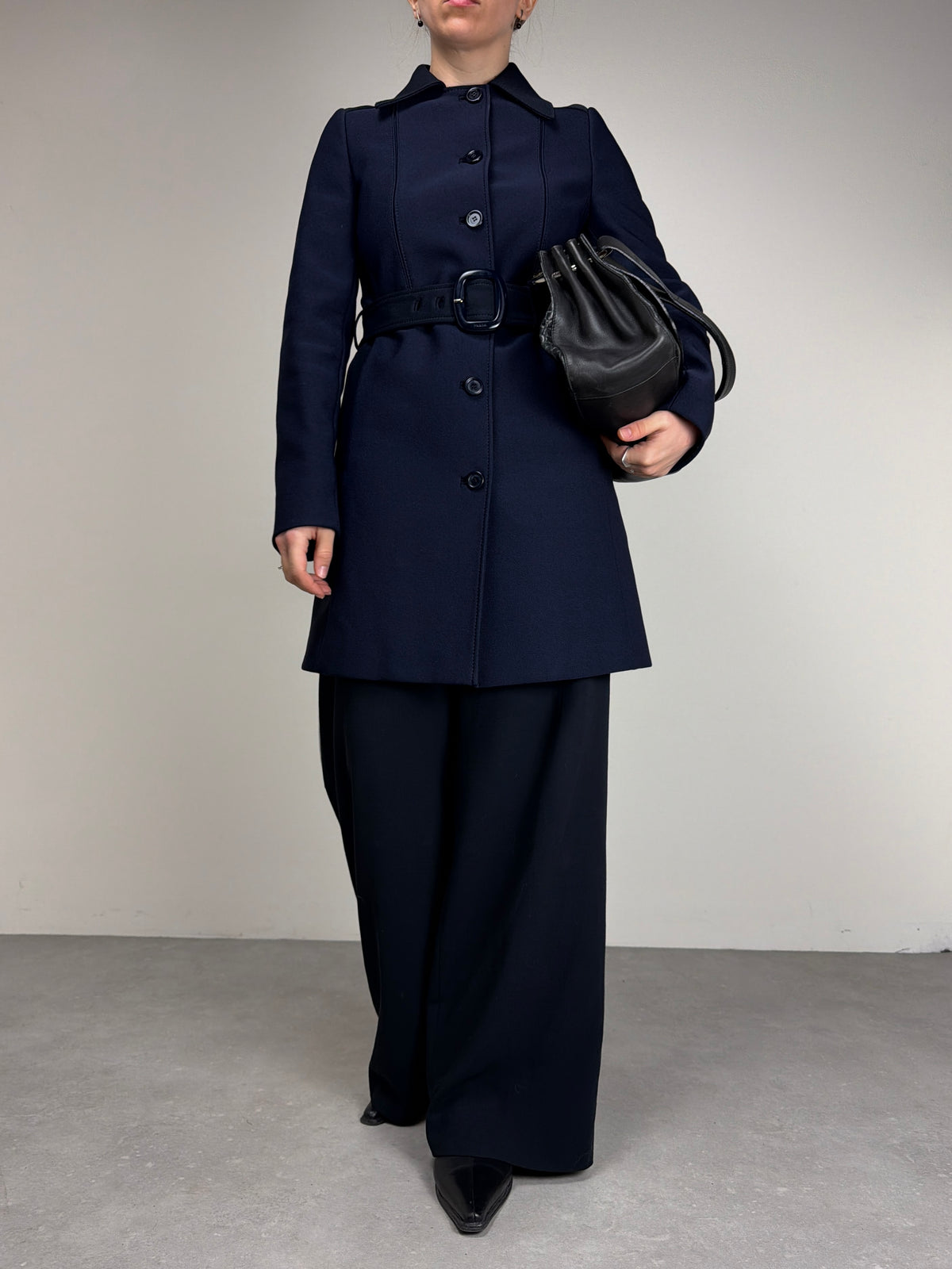 PRADA trench blu e nero