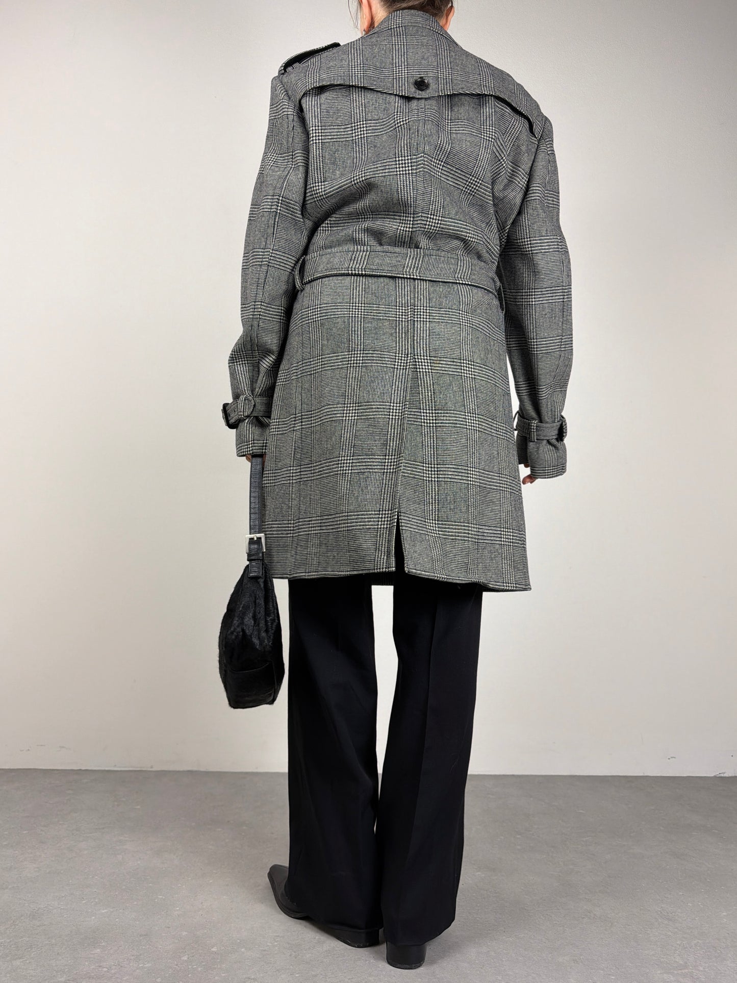 Paco Rabanne cappotto in lana a fantasia principe di Galles