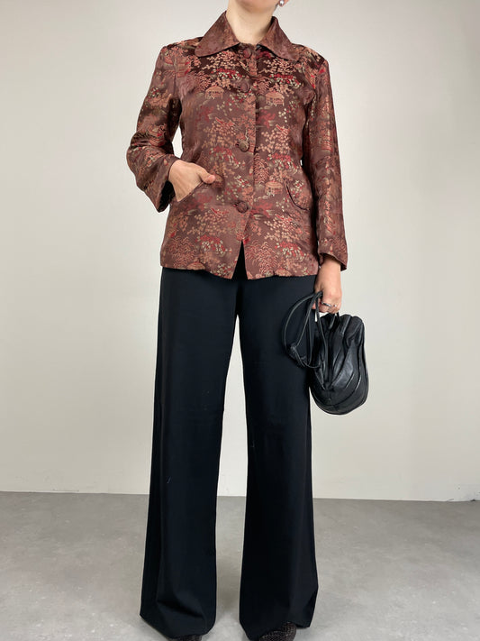 Giacca sartoriale in jacquard a fantasia orientale