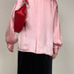 Blusa vintage in pura seta rosa