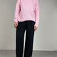 Maglione in pura lana merino extrafine color rosa