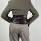 Armani Collezioni giacchetta in lana con dettagli in pelle