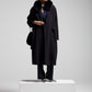 Cappotto a doppiopetto in lana blu