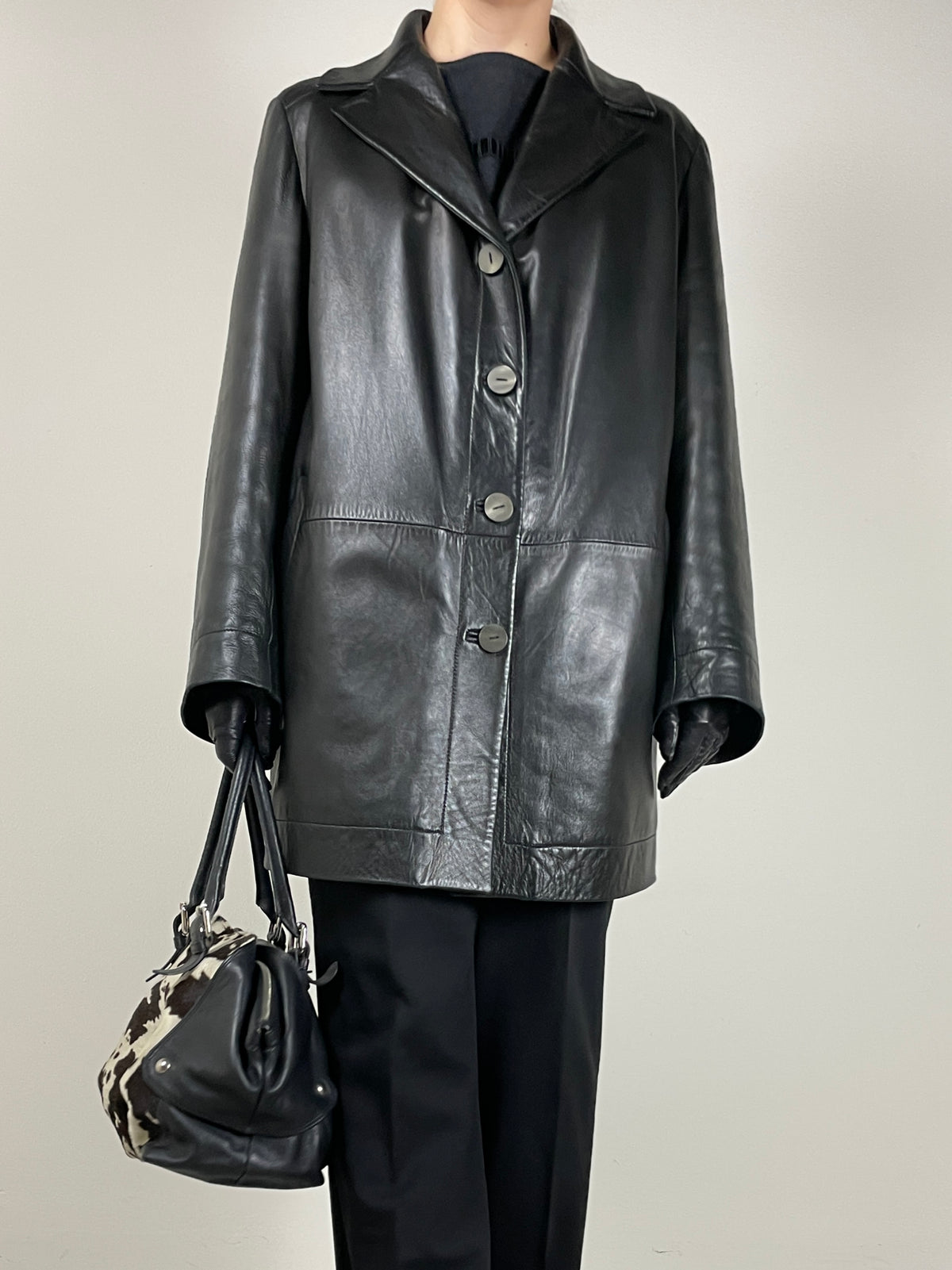 Giacca in morbida nappa nera made in Italy